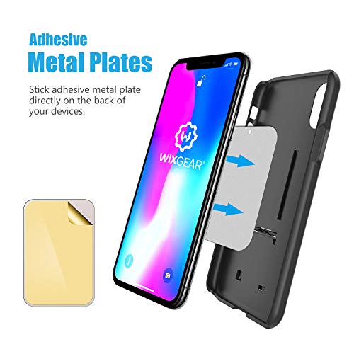 Mount Metal Plate with Adhesive for Magnetic Cradle-Less Mount - X4 Pack 2 Rectangle and 2 Round (Compatible with Magnetic mounts) (Silver) - color: Silver