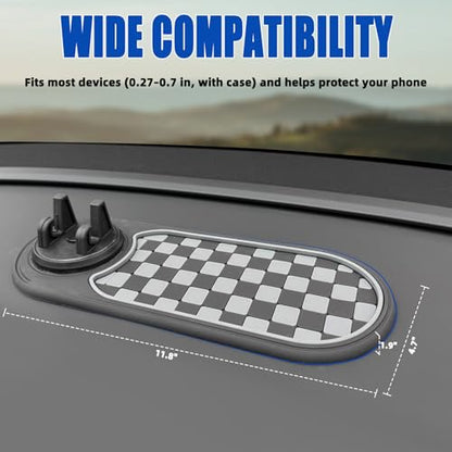 2 Pack Newly Upgraded Anti Slip Mat for Car Dashboard with Improved Phone Holder,Multifunctional Car Anti-slip Mat,360°Rotating Phone Mount,Multi-functional Support Anti-slip Pad for Sunglasses,Keys