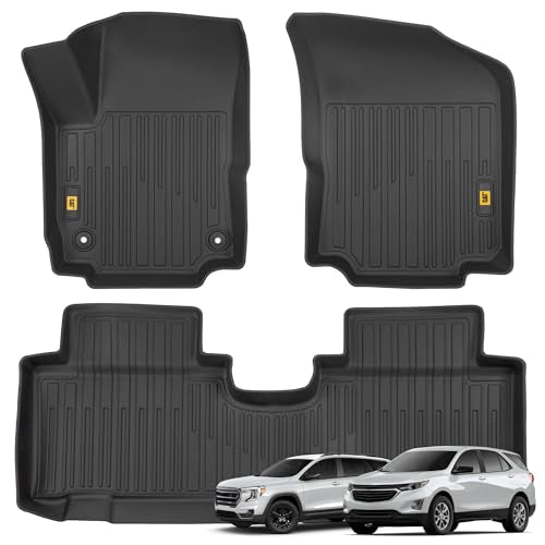 CAT® JustFit™ 3D Custom Fit Floor Mats, Chevy Equinox GMC Terrain 2019 2020 2021 2022 2023 2024, Heavy Duty Car Floor Liner Protection Laser Measured, Chevy Equinox Accessories for GMC Terrain - style: Chevy Equinox GMC Terrain (2019-2024)