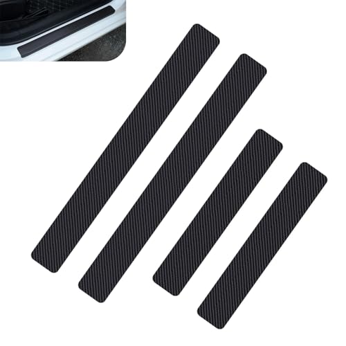 4 PCS Car Door Sill Protector, Anti-Scratch PVC Sill Protection Sticker, Anti-Impact Scuff-Resistant Auto Threshold Cover Strips, Universal for Most Cars, SUV, Truck (Black)