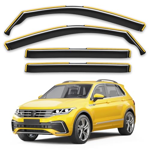 in-Channel Window Rain Guards Fit for Volkswagen VW Tiguan 2018-2024 Rain Guards Extra Durable Side Window Deflectors Visors Vent Visors Vent Shades Car Accessories -4 pcs - size: Fit for 2018-2024 Volkswagen VW Tiguan
