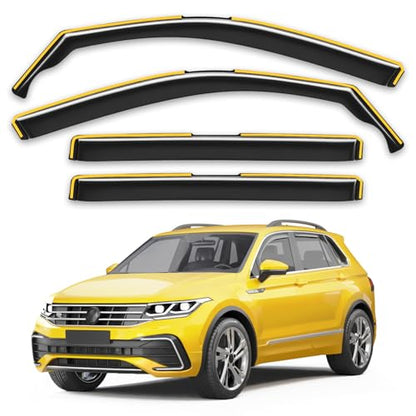 in-Channel Window Rain Guards Fit for Volkswagen VW Tiguan 2018-2024 Rain Guards Extra Durable Side Window Deflectors Visors Vent Visors Vent Shades Car Accessories -4 pcs - size: Fit for 2018-2024 Volkswagen VW Tiguan