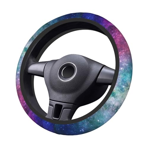 Space Galaxy Print Elastic Steering Wheel Cover Universal 15 Inch - color: 1