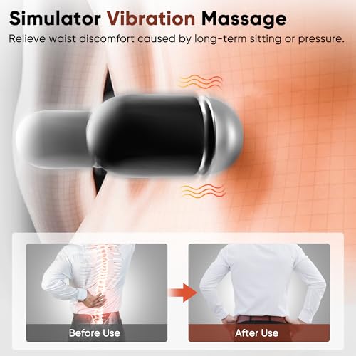 3 in 1 Upadate Rechargeable Electric Lumbar Support Pillow with Adjustable Height for Bed and Chair,Cordless Back Massager for Pain Relief Deep Tissue,Back Massager with Heat for Home & Office