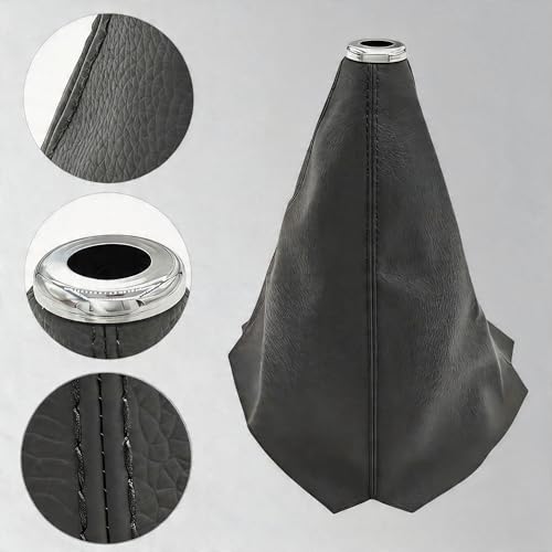 Automotive Shift Knob Dust Cover, Leather Construction, Shifter Boot Cover Replacement Part, Universal Fit for Manual/Automatic Transmissions Automotive Interior Accessories (Gray) - color: Gray