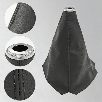 Automotive Shift Knob Dust Cover, Leather Construction, Shifter Boot Cover Replacement Part, Universal Fit for Manual/Automatic Transmissions Automotive Interior Accessories (Gray) - color: Gray