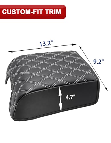 KBH Center Console Armrest Cover for F150 2004-2014, Lincoln Mark LT 2006-2008, Ford Expedition 2007-2017, Anti-Scratch, Black-Gray Stitch (Fits Bucket Seat Console Only) - size: Bucket Seat, 04-14 F150, Gray Stitch