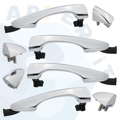 Exterior Door Handles w/End Caps Set for Front & Rear, Driver & Passenger Side Chrome Compatible with Kia Sorento 2016 2017 2018 2019 2020 Replaces 82651-C5010 82661-C5010 - size: 4 PCS