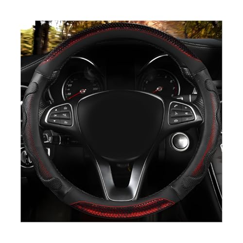 Car Steering Wheel Cover, 15 Inch Anti-Slip Steering Wheel Cover Protector with 3D Honeycomb Design, Universal Steering Wheel Covers for Truck SUV, Car Accessories (Red, Round Shape) - color: Red, Round Shape