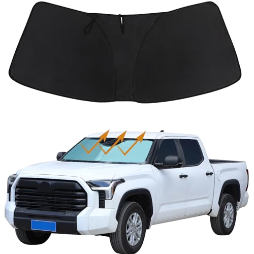 Aunginsy Front Windshield Sunshade Compatible with Toyota Tundra/Sequoia 2022-2026, Windshield Sunshades Foldable Reflective Sun Visor for UV Rays & Sun Heat Protection Car Cool Interior Accessories - color: Silver(C)