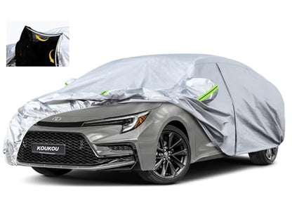 KouKou Oxford Car Cover Waterproof All Weather for Automobiles, Fit Sedan Toyota Corolla, Hyundai Elantra, Mazda 3, Nissan Sentra, BMW 3 Series, Lexus IS250,etc (185 X 70 X 59 inch) - size: C2-Fit sedan length ( 178" to 185")