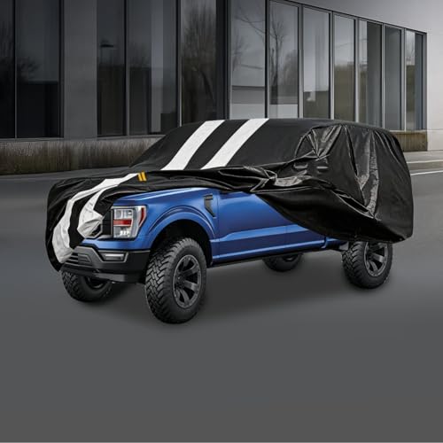 Truck Cover with Camper Shell Topper, Universal Fit Ford F-Series,Chevy Silverado,Dodge Ram,GMC Sierra and Toyota Tundra etc, Truck Cover Waterproof All Weather with Zipper(Length:242 to 262 inch) - size: Truck with Shell(Length:242 inch to 262 inch)