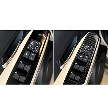 NVCNX Car Power Window Lift Switch Button Panel Cover Decal Compatible with Lexus IS250 2014 2015 / IS200t 2016 2017 / IS300 2016-2020 / IS350 2014-2020 Carbon Fiber Interior Trim Accessories Black - color: Window Lift Switch