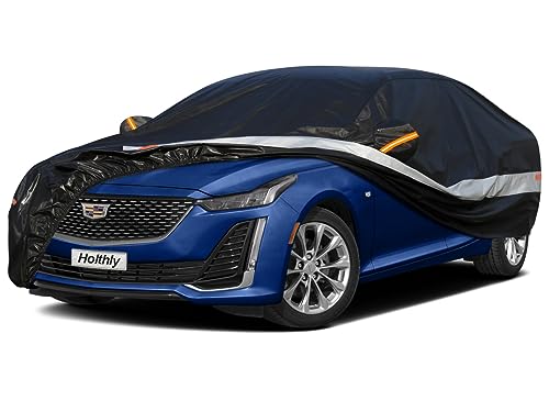 10 Layers Sedan Car Cover Waterproof All Weather for Automobiles,100% Waterproof Outdoor Car Covers Rain Snow UV Dust Protection. Custom Fit for Lexus ES, Cadillac CT5, CTS, Buick LaCrosse,etc - color: Black, size: A5-see Vehicle Size Chart