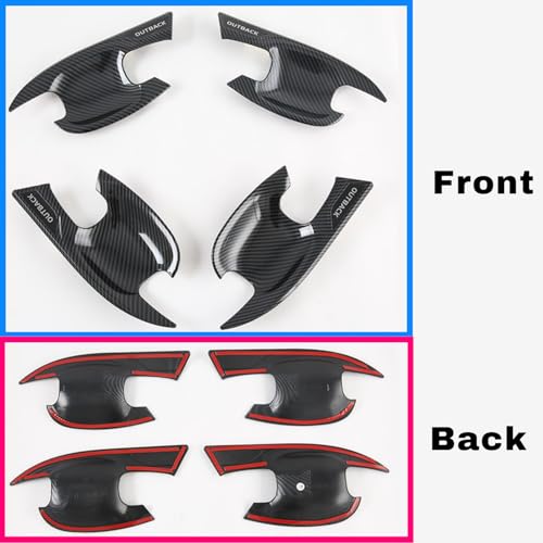 Door Handle Cup Protector for Subaru Outback 2021-2024, Custom Fit, Tap-On Scratch Resistant, 12 Packs Door Handle Cup Protector Trim, Fit for Subaru Outback Accessories Carbon Fiber