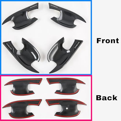 Door Handle Cup Protector for Subaru Outback 2021-2024, Custom Fit, Tap-On Scratch Resistant, 12 Packs Door Handle Cup Protector Trim, Fit for Subaru Outback Accessories Carbon Fiber