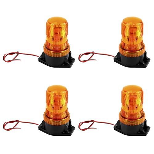 QWORK Amber Led Strobe Lights, 4 Pack Warning Emergency Flashing Beacon Lights - size: 4 Pack