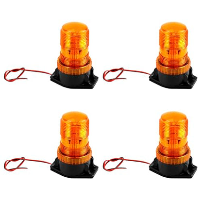 QWORK Amber Led Strobe Lights, 4 Pack Warning Emergency Flashing Beacon Lights - size: 4 Pack
