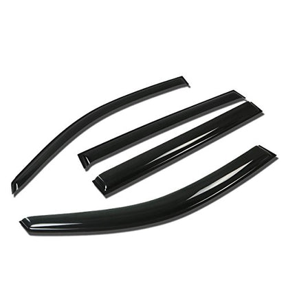Auto Dynasty Window Visors Compatible with 08-13 Highlander, 4Pcs Front & Rear Tape-On Window Vent Visor Deflectors Rain Guard, Glossy Dark Smoke - size: 08-13 Toyota Highlander