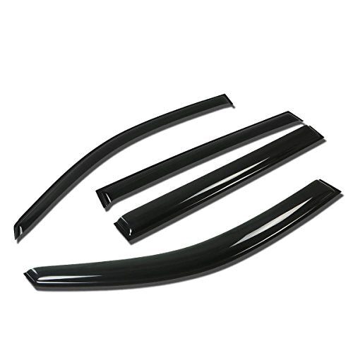 Auto Dynasty Window Visors Compatible with 08-13 Highlander, 4Pcs Front & Rear Tape-On Window Vent Visor Deflectors Rain Guard, Glossy Dark Smoke - size: 08-13 Toyota Highlander