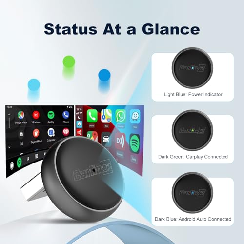 Carlinkit Mini Ultra Wireless CarPlay & Android Auto Adapter, Convert Factory Wired to Wireless, USB-A/USB-C Fast Connection for iPhone & Android 11+, Plug & Play Car Play Dongle, OTA Upgrade