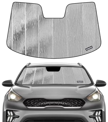 Pigenius Windshield Sunshade for Kia NIRO 2017-2022 (Gen 1 / DE) Hybrid/EV, Reversible Silver/Black - size: for Kia Niro 2017-2022