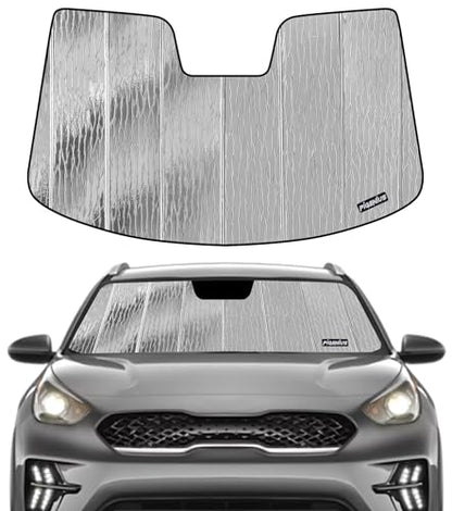 Pigenius Windshield Sunshade for Kia NIRO 2017-2022 (Gen 1 / DE) Hybrid/EV, Reversible Silver/Black - size: for Kia Niro 2017-2022