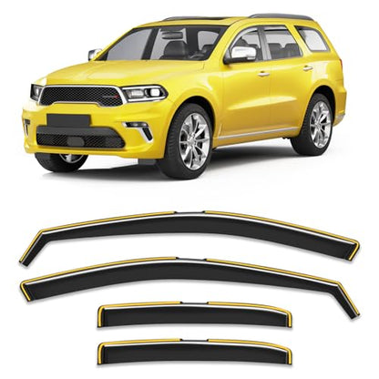 in-Channel Window Rain Guard for Fit for Dodge Durango 2011-2023 2024 2025 2026 Rain Guards Side Window Visors Low Profile Vent Visor Window Deflectors Vent Shades Car Accessories - size: 2011-2026 Dodge Durango