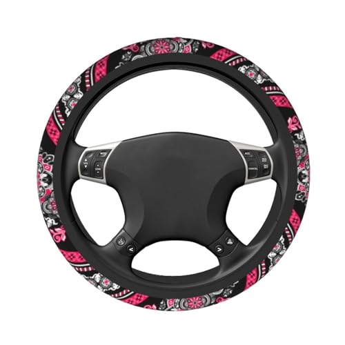 Boho Car Steering Wheel Cover Auto Accessories Universal 15 Inch Non-Slip Neoprene for Women Cute Automotive SUV Van Truck Wheel Protector - color: Boho