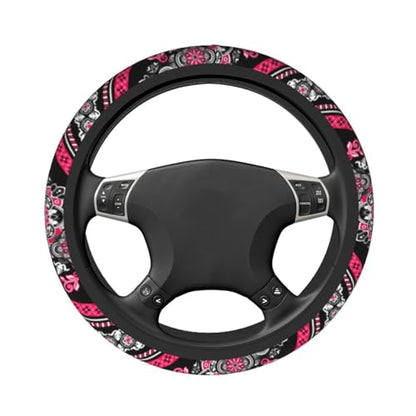 Boho Car Steering Wheel Cover Auto Accessories Universal 15 Inch Non-Slip Neoprene for Women Cute Automotive SUV Van Truck Wheel Protector - color: Boho