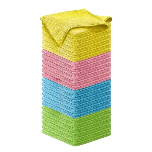 USANOOKS Premium 300GSM Microfiber Cleaning Cloth - 12.5"x12.5" High Performance - 1200 Washes, Ultra Absorbent Microfiber Towels for Cars Undercarriage, Rims & Engine Bay Cleaning - Microfiber Cloth - color: Multicolor, size: 50 pack
