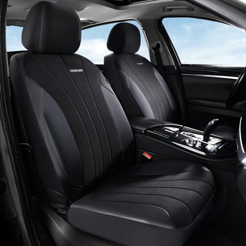 Coverado Car Seat Covers Front Seats, Auto Seat Covers Full Set, Mesh Breathable Seat Protectors, 2 Seats Black Automotive Seat Covers, Universal Fit for SUV, Sedan, Truck - color: B-Black, size: FrontPair