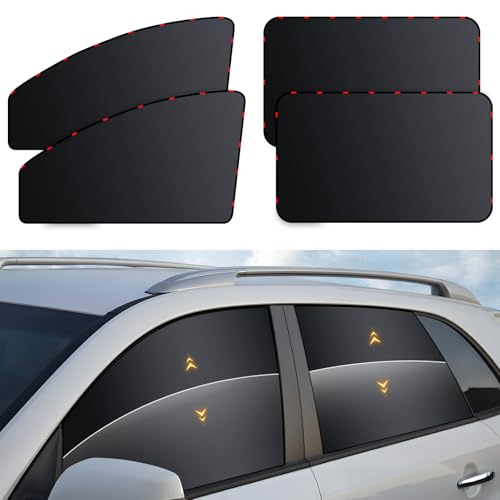 ZATOOTO Car Window Shades - 4 Pack Car Window Covers Premium UV Blocking, Side Window Curtains Full Blackout for Privacy, Breastfeeding, Napping, Camping, and Travel, Universal Fit for Most Vehicles - color: Blackout 4pcs