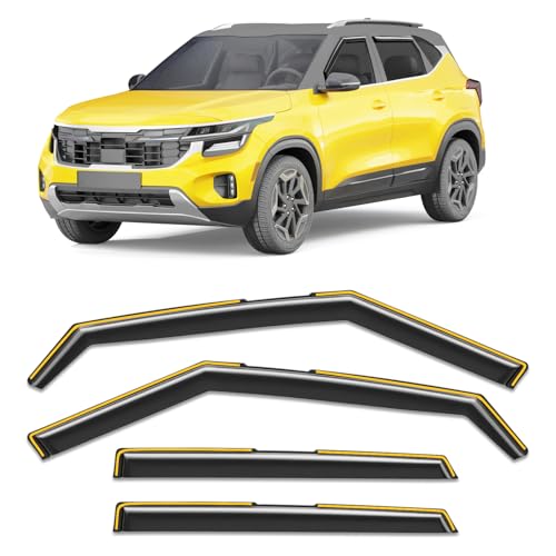 in-Channel Window Rain Guard for Kia Seltos 2021-2026 Rain Guards Side Window Visors Low Profile Vent Visor Window Deflectors Vent Shades Car Accessories - size: Fit for 2021-2026 Kia Seltos