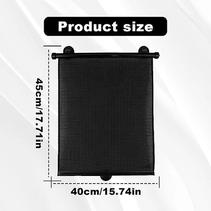 Vrasly 2 Pack Roller Car Side Window Sun Shade, Retractable Car Window Shade for UV and Sun Glare Protection (15"x17") - color: standard