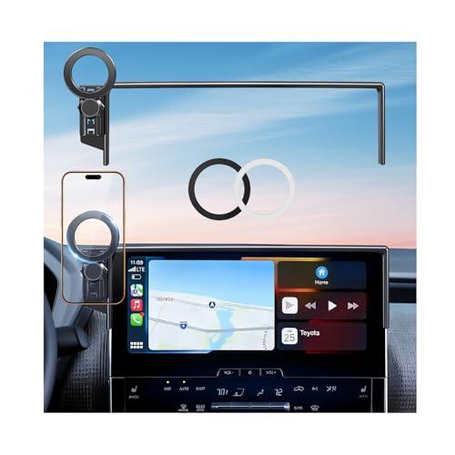 Car Phone Holder for Toyota BZ4X & Subaru Solterra 2026 2025 2024 2023 (Only for 8/12.3-Inch Screen) 360° Rotation Magnetic Cell Phone Mount, Compatible with Magsafe, Does Not Affect Air Vent - style: Fit for 2023-2026 BZ4X & Solterra, 8/12.3-Inch