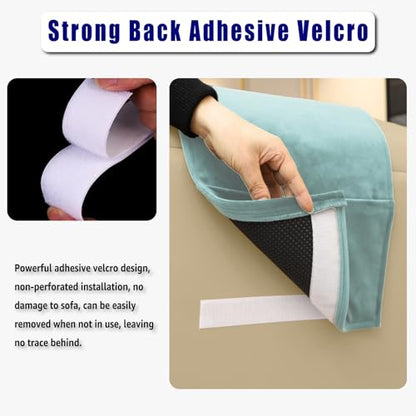 Velvet Recliner Head Pillow with Non-Slip Base - Adjustable Neck Support for Pain Relief in Home, Office and Travel (Light Blue) - color: Light Blue