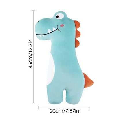 PandaEar Car Seat Belt Covers for Kids - Ultra Soft Machine Washable Dinosaur Seatbelt Pillow - Universal Shoulder Pad for Car Seats, Booster Seats & Strollers - Neck & Head Support for Travel (Blue)