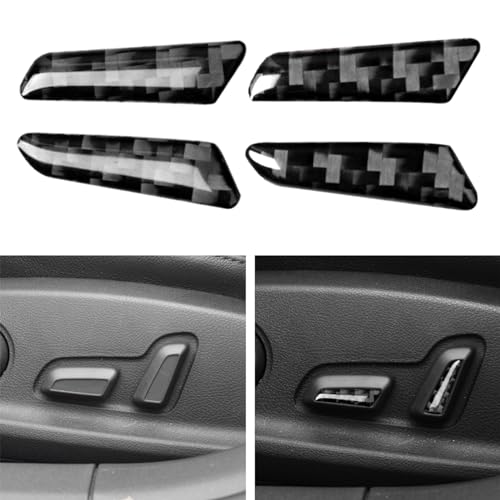 NVCNX Real Carbon Fiber Compatible with Audi B9 A4 S4 2017-2025 / A5 S5 RS5 2018-2025 2019 2020 2021 2022 2023 2024 Car Seat Adjustment Trim Cover Sticker Decal Interior Accessories 4PCs - color: Seat Adjustment Trim
