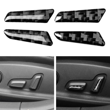 NVCNX Real Carbon Fiber Compatible with Audi B9 A4 S4 2017-2025 / A5 S5 RS5 2018-2025 2019 2020 2021 2022 2023 2024 Car Seat Adjustment Trim Cover Sticker Decal Interior Accessories 4PCs - color: Seat Adjustment Trim