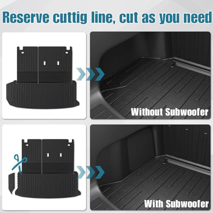 Floor Mats Cargo Mat with Backrest Mat for 2024 2025 2026 Toyota Grand Highlander 7 Seat Car Mat Accessories, All Weather TPE Cargo Liner Trunk Mat (Grand Highlander-Full Set) - size: Grand Highlander-Floor Mats Set