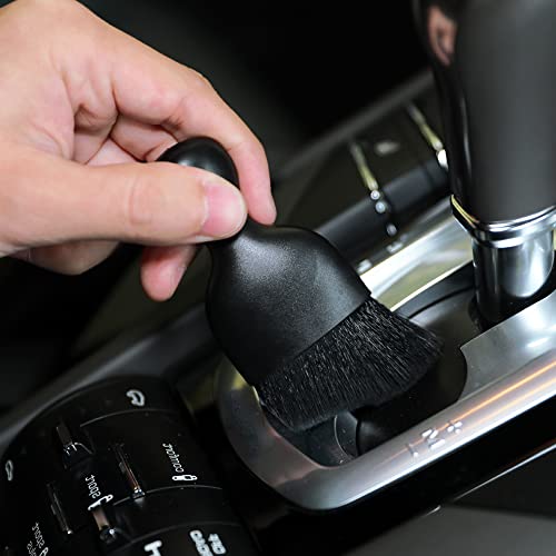 AOCISKA Car Interior Detailing Brush,Soft Bristle Cleaning Brush Car Detailing Brush Dusting Brush,Car Interior Cleaning Tool,Auto Detail Brush Car Dash Duster Brush (Black with Cap) - color: Black With Cap