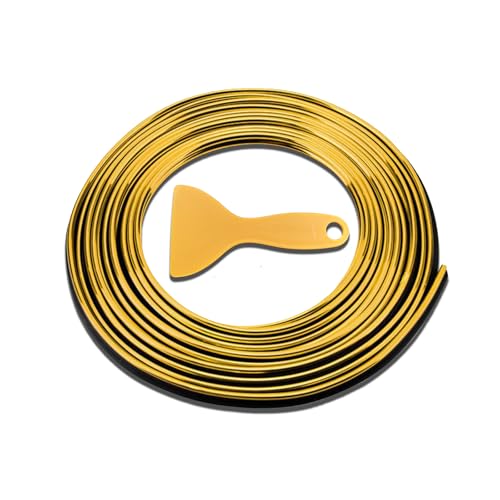 Car Interior Moulding Trim Strips, 33Ft/10M Universal Electroplating Decoration Filler Insert Strips, Styling Dashboard DIY Flexible Strip with Installing Tool (Golden) - color: Golden