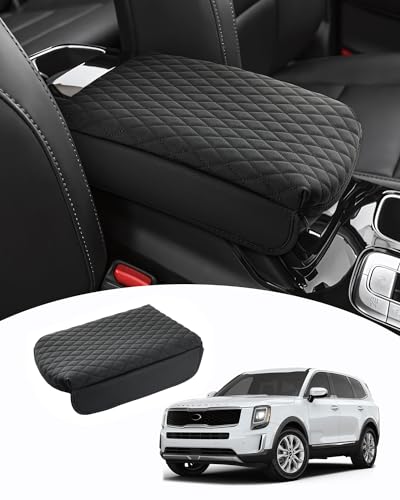 Shademax Center Console Cover for Kia Telluride Accessories 2026 2025 2024 2023-2020 Armrest Cover Cushion Pad PU Leather Armrest Seat Box Cushion Middle Console Lid Protector Anti-Scratch - size: Size for Kia Telluride 2020-2026