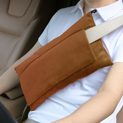Super Soft Seatbelt Pillow, Seat Belt Pillow for Mastectomy Post-Surgery, Seat Belt Cushion for Heart Surgery Recovery, Hysterectomy Abdominal Incision Recovery Seatbelt (Pumpkin, Large) - color: Pumpkin