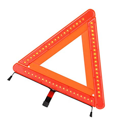 Triangle Reflective Light Kit Foldable Car Safety Sign with Led Function for Day and Night Use Includes Tripod Road Flasher for Enhanced Visibility