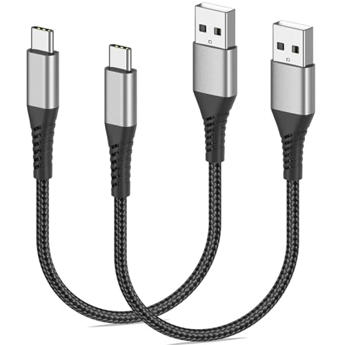 Short USB A to USB C Cable 1FT, 2 Pack Braided 3A USB A to Type C Fast Charging Cable for iPhone 15 16 17 Pro Max, Samsung Galaxy S24 S23, Google Pixel, iPad Air Pro, Charging Station, Power Bank - size: 1 Feet, style: USB A to USB C