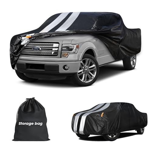 F-150 Truck Cover Custom Fit 1997-2026 Super Cab Short Bed(6.5') with Door Zipper, 10 Layers Outdoor Heavy Pickup Truck Cover Waterproof All Weather, Wind Dust Sun Protector. - size: F-150 1997-2026 Super Cab+Towel+Bag