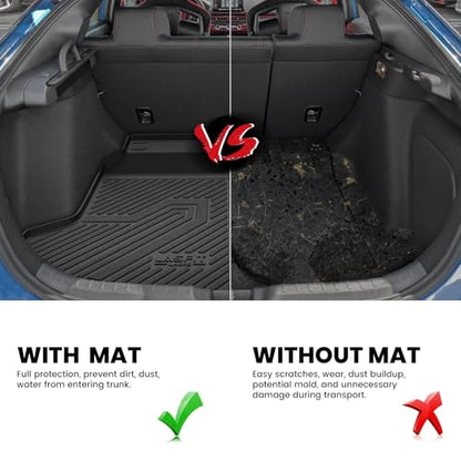 LASFIT Trunk Mat for Honda Civic Hatchback 2022-2026 & Civic Hatchback Hybrid 2025-2026, All Weather TPE Custom Fit Trunk Liner Cargo Mat Cargo Liner with Subwoofer, Black - style: 1）For Honda Civic Hatchback | 2022-2026 | Trunk Mat