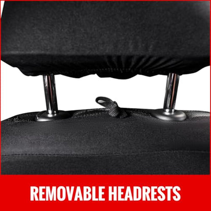 AUTOYOUTH Blue Seat Covers Front Seats Only, 3D Tyre Embossed Breathable Bucket Covers, Airbag Compatible, Quick Setup Universal Fit for Sedan, SUV, Truck, Van - color: Blue & Black, size: Front Seats Only (4 pieces)